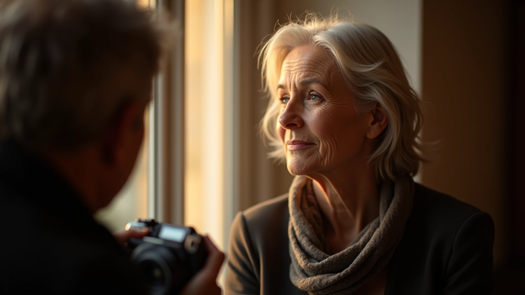 Portrait photography session in natural window light