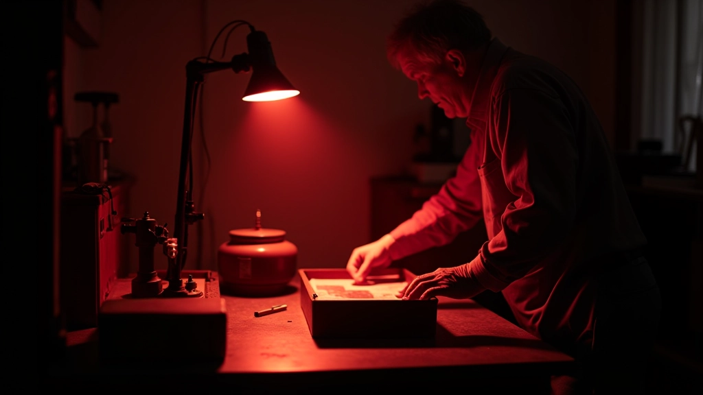 Traditional darkroom black and white film development